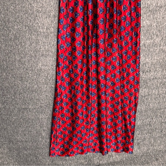 Off The Shoulder Floral Maxi Red Floral Prairie Dress Vintage boho - Picture 4 of 12